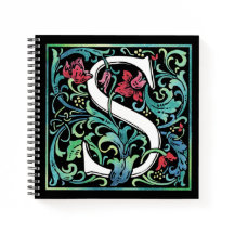 Colorful S Monogram spiral notebook