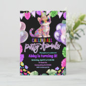 Colorful Safari Cheetah Birthday Invitation (Debout devant)