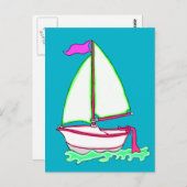Colorful Sailboat 2 Briefkaart (Voorkant / Achterkant)