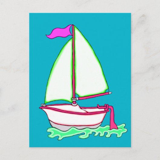 Colorful Sailboat 2 Briefkaart (Voorkant)