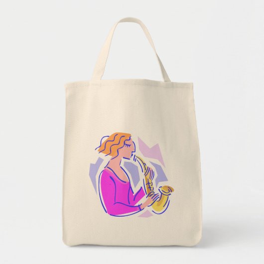 Colorful Saxophone Music Bag Tote Bag (Voorkant)