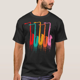 Colorful saxophone Musical instrument jazz musicia T-shirt