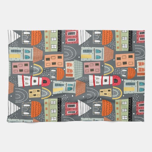 Colorful Scandinavian Pattern Home Theedoek (Horizontaal)