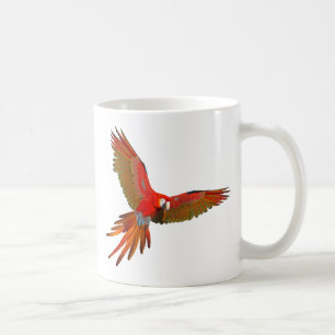 Colorful Scarlet macaw fly art Koffiemok