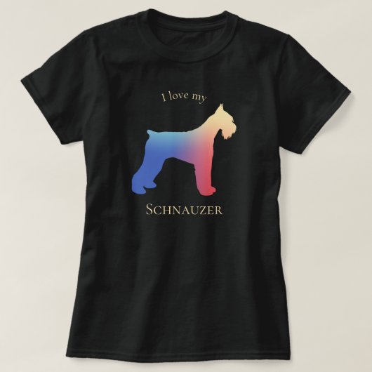 Colorful Schnauzer Silhouette T-shirt (Design voorkant)
