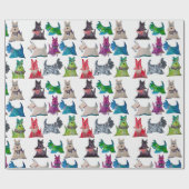 Colorful Scottie Wrapping Paper Cadeaupapier (Vlak)
