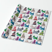 Colorful Scottie Wrapping Paper Cadeaupapier (Uitgerold)