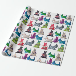 Colorful Scottie Wrapping Paper Cadeaupapier