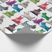Colorful Scottie Wrapping Paper Cadeaupapier (Hoek)
