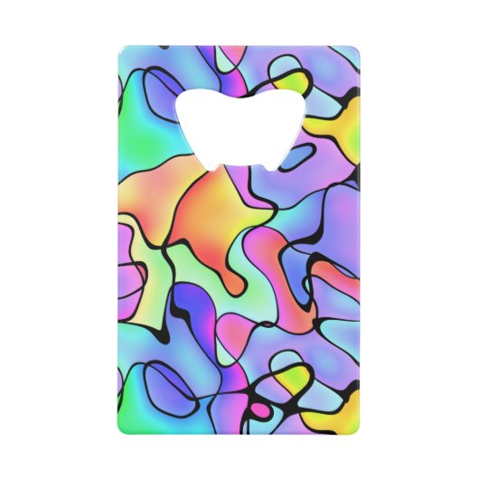 Colorful Scribbles Abstract Kredietkaart Flessenopener (Voorkant)