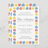 Colorful Sea shells Pattern Baby shower Kaart (Voorkant / Achterkant)