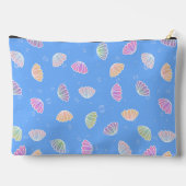 Colorful Seashells Pattern Light Blue Monogram Etui (Achterkant)