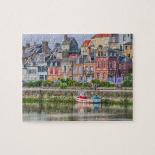 Colorful Seaside Marina Village Boat Saint Valery Legpuzzel