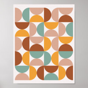 Colorful Semicircles Bold Minimalism Poster