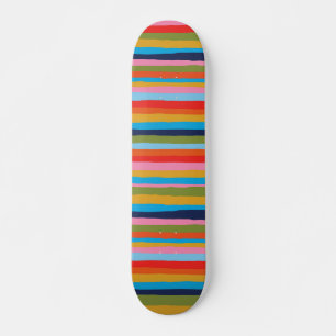 Colorful Serrate Stripes Pattern Skateboard