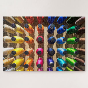 Colorful Sewing Thread Embroidery Jigzaag Puzzle Legpuzzel