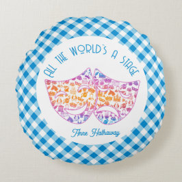 Colorful Shakespeare Icons Personalized Pillow Rond Kussen