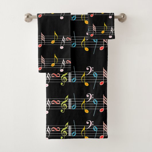 Colorful Sheet Music en Notes Bad Handdoek (Insitu)