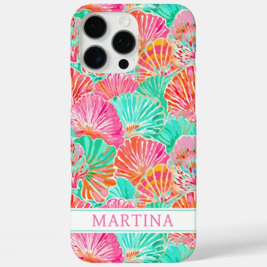 Colorful Shells Monogrammed Case-Mate iPhone Case (Achterkant)