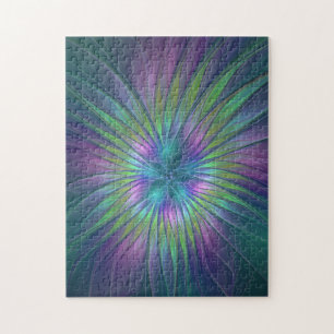 Colorful Shiny Fantasy Flower Abstract Fractal Art Legpuzzel