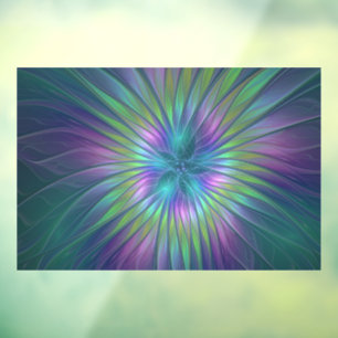 Colorful Shiny Fantasy Flower Abstract Fractal Art Raamsticker