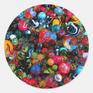 Colorful Shiny Glass Marbles Ronde Sticker