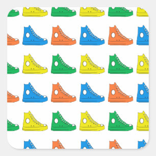 Colorful Shoes Vierkante Sticker