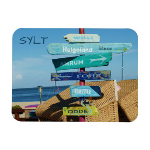 Colorful Signs on Post, Hörnum, Sylt Island Postca Magneet