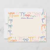 Colorful Simple Bows Personal Stationery Notitiekaartje (Voorkant)
