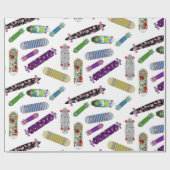 Colorful Skateboard Patroon Cadeaupapier (Vlak)