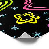 Colorful Sketchy-kerstbomen Poster (Hoek)