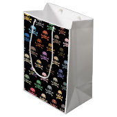 Colorful Skull & Crossbones Medium Cadeauzakje (Voorkant Gekanteld)