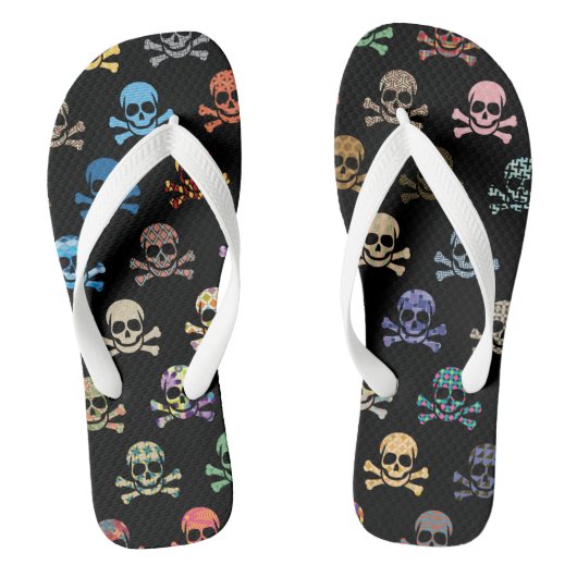 Colorful Skull & Crossbones Teenslippers (Voetbed)
