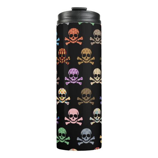 Colorful Skull & Crossbones Thermosbeker (Voorkant)