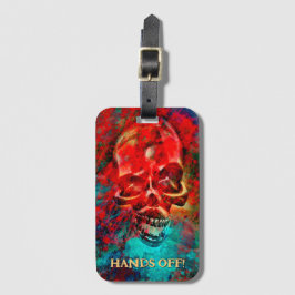 Colorful skull. Hands Off! Bagagelabel