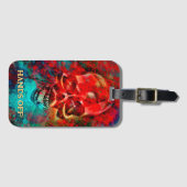 Colorful skull. Hands Off! Bagagelabel (Voorkant (horizontaal))