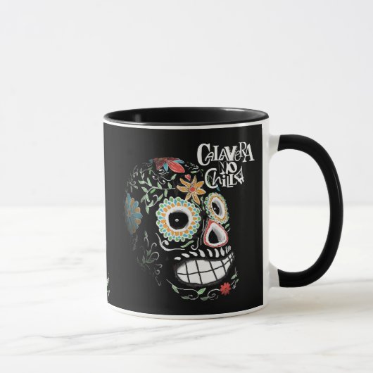 Colorful skull mug with fun designs for Halloween (Droite)