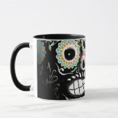 Colorful skull mug with fun designs for Halloween (Gauche)