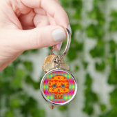 Colorful Skull Sleutelhanger (Hand)