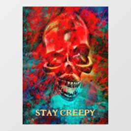 Colorful skull. Stay Creepy Raamsticker
