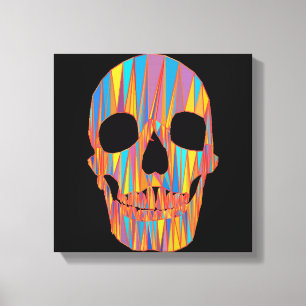 Colorful Skull Wrapped Canvas Afdruk