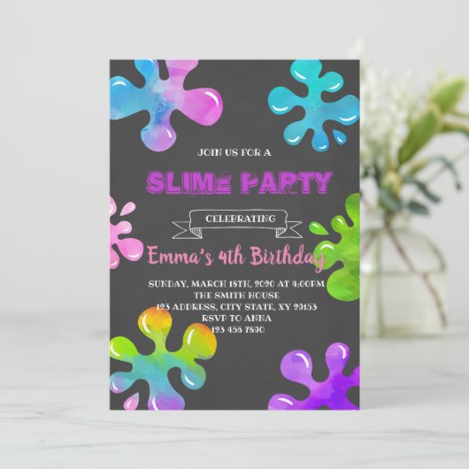 Colorful slib-uitnodiging kaart (Staand voorkant)