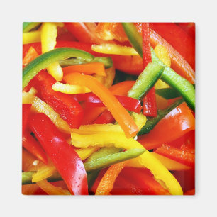 Colorful sliced peppers magnet