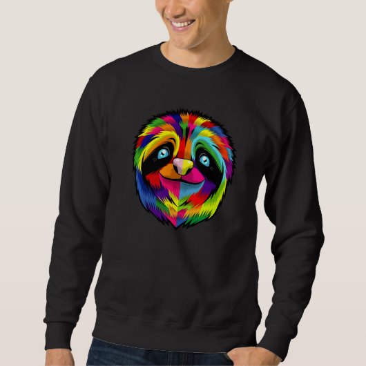 Colorful Sloth Face Trui (Voorkant)