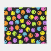 Colorful Smiling Emoji Faces Fleece Deken (Voorkant (Horizontaal))