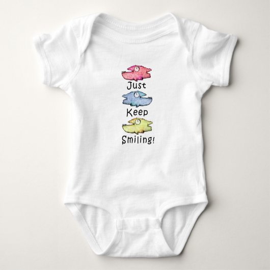 Colorful Smiling Fish Baby bodysuit (Voorkant)