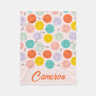 Colorful Smilling Happy Face Pattern Fleece Deken
