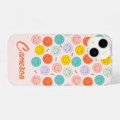 Colorful Smilling Happy Face Pattern iPhone Hoesje (Achterkant horizontaal)