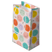 Colorful Smilling Happy Face Pattern Klein Cadeauzakje (Achterkant Gekanteld)