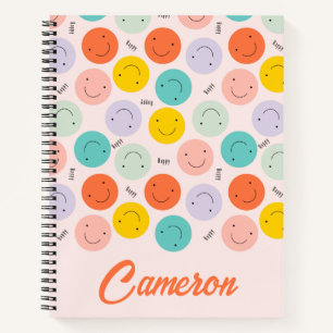 Colorful Smilling Happy Face Pattern Notitieboek